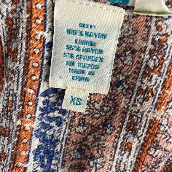 Sundance My Favorite Patchwork Dress XS Floral Paisley Rayon Boho DR-1528 - Picture 9 of 11